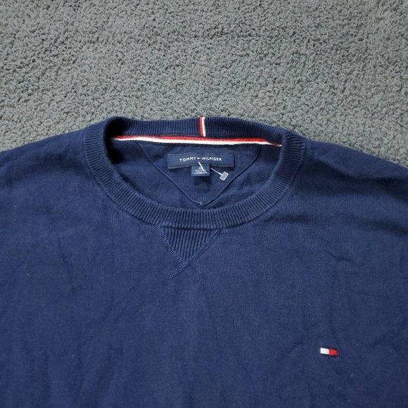 Tommy Hilfiger Sweater Mens Size XL Blue Pullover - Picture 3 of 9